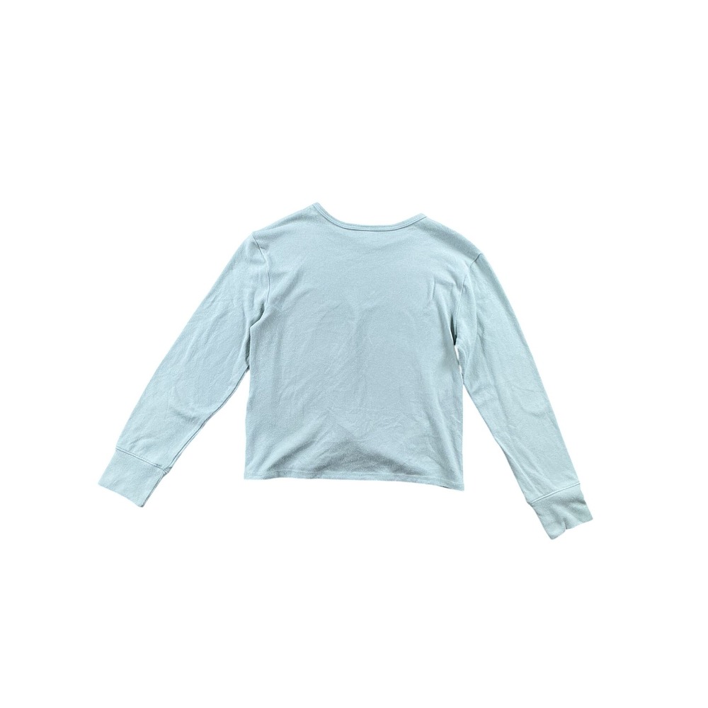 Abercrombie Kids Girls Sage Green Ribbed Front Twist Long Sleeve Top Size 9/10